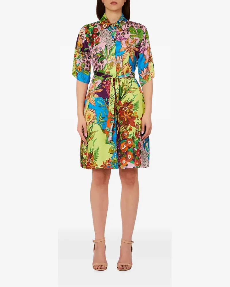 Liu Jo floral-print belted dress - Grün Grün