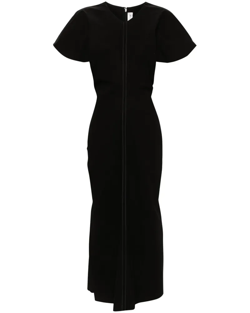 Victoria Beckham Ausgestelltes Popelinekleid - Schwarz Schwarz