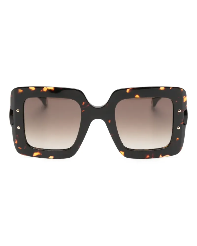 Carolina Herrera New York Eckige Sonnenbrille in Schildpattoptik - Braun Braun
