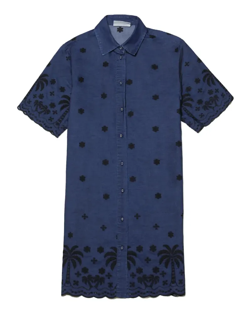 MC2 Saint Barth Hemdkleid mit Palmen - Blau Blau
