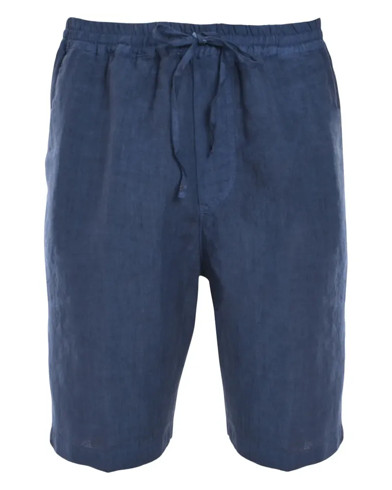 120% Lino Shorts aus Leinen mit Kordelzug - Blau Blau