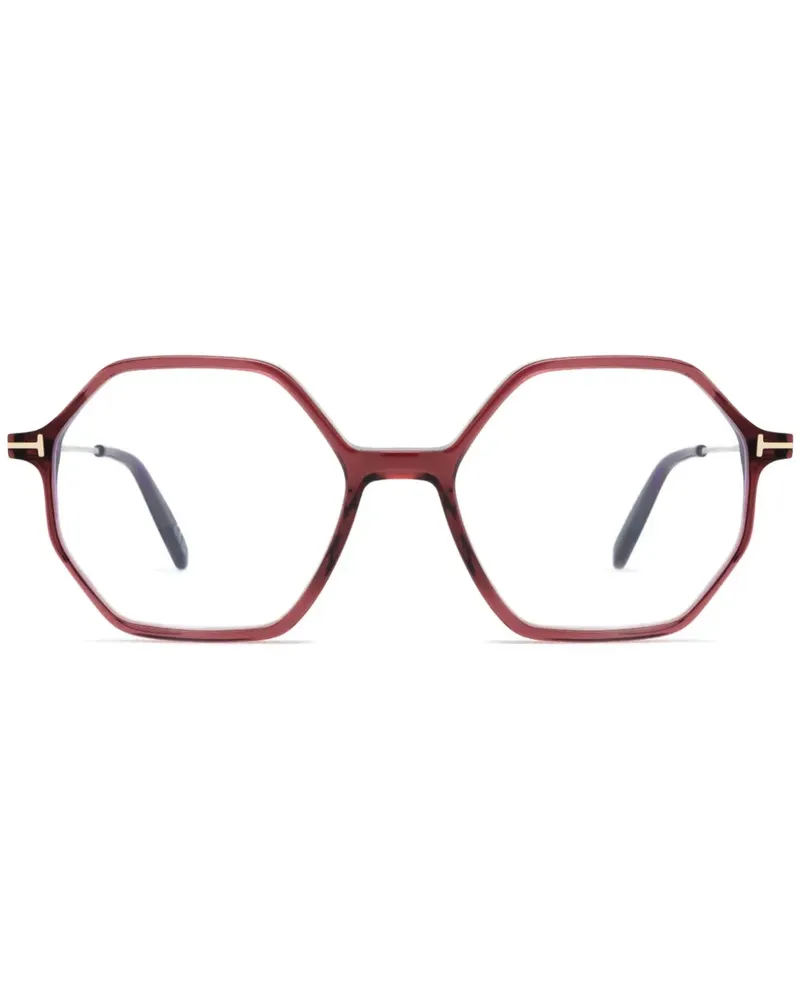 Tom Ford Brille mit geometrischem Gestell - Rot Rot