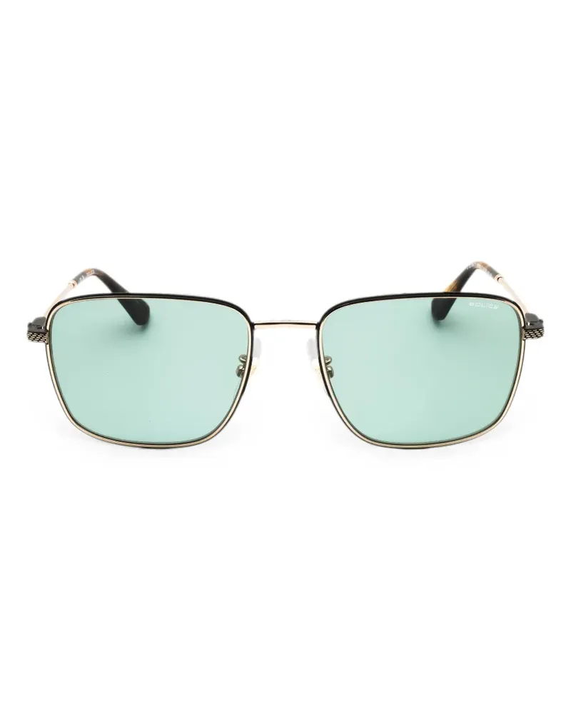 Police rectangle-frame metal sunglasses - Gold Gold