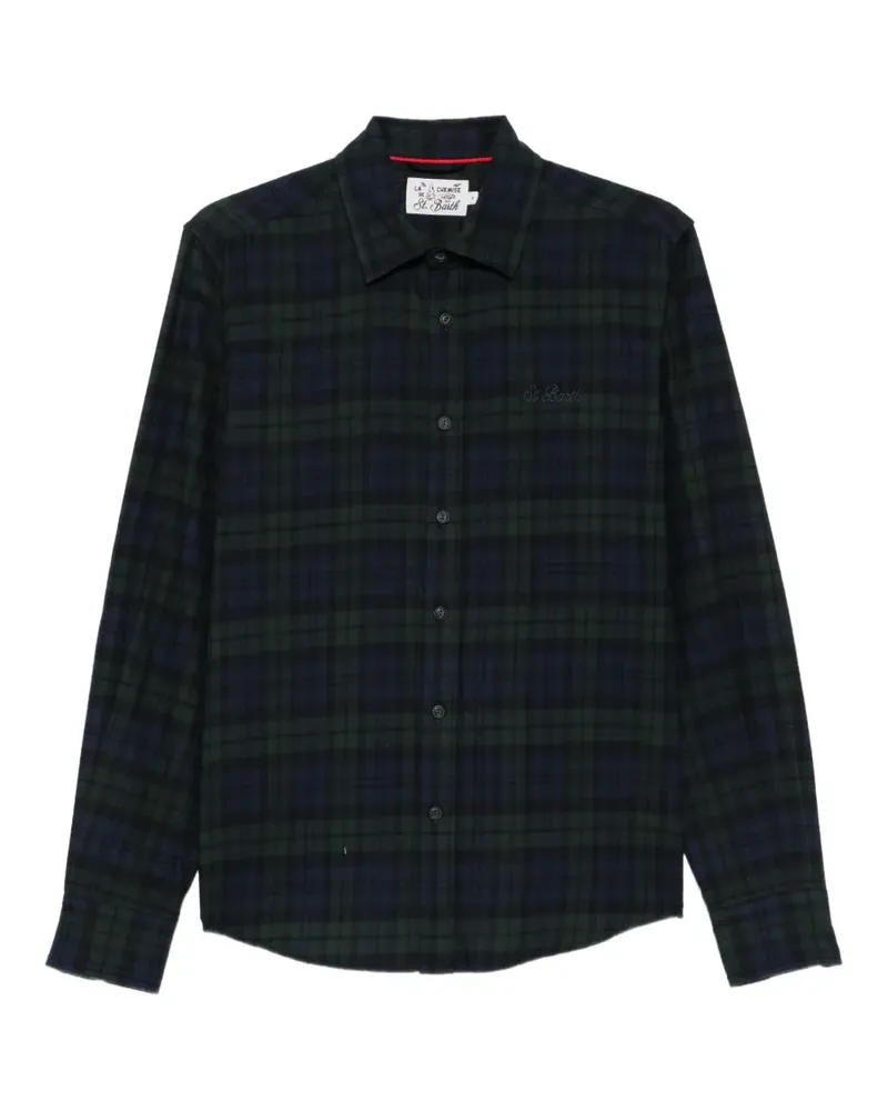 MC2 Saint Barth tartan-print embroidered shirt - Grün Grün