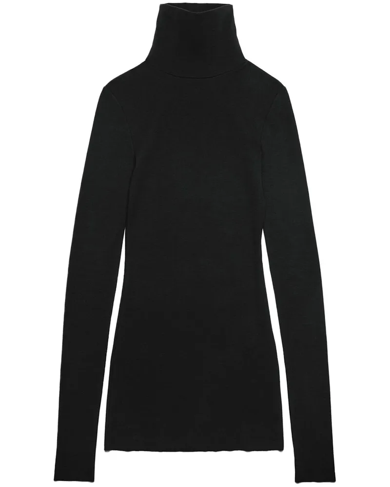 AMI Paris Minikleid mit Stehkragen - Schwarz Schwarz