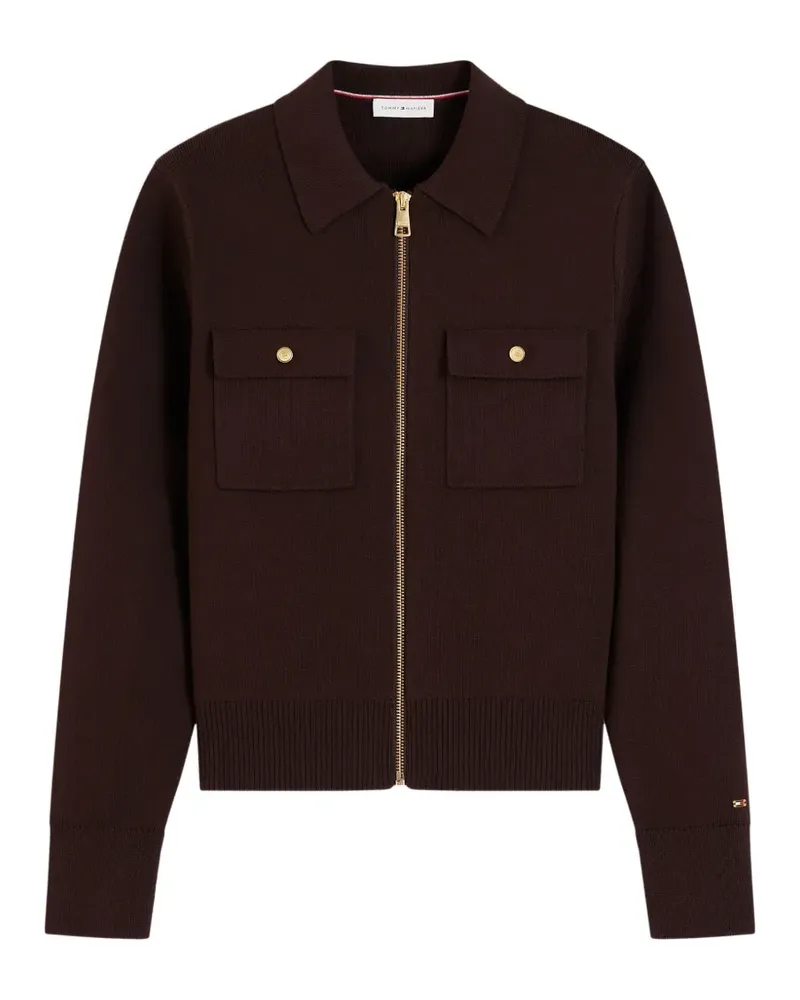 Tommy Hilfiger zip-up pocket-detail cardigan - Braun Braun