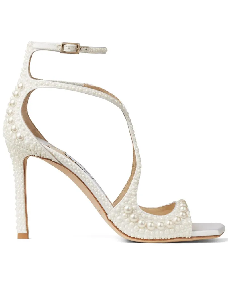 Jimmy Choo Verzierte Azia Sandalen 95mm - Weiß Weiß