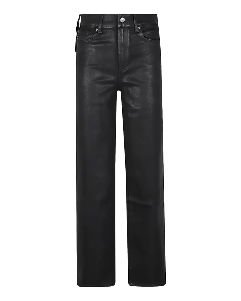 Paige Beschichtete Sasha Straight-Leg-Jeans - Schwarz Schwarz