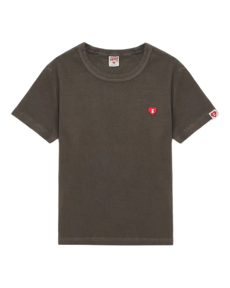 BAPE Geripptes T-Shirt - Braun Braun