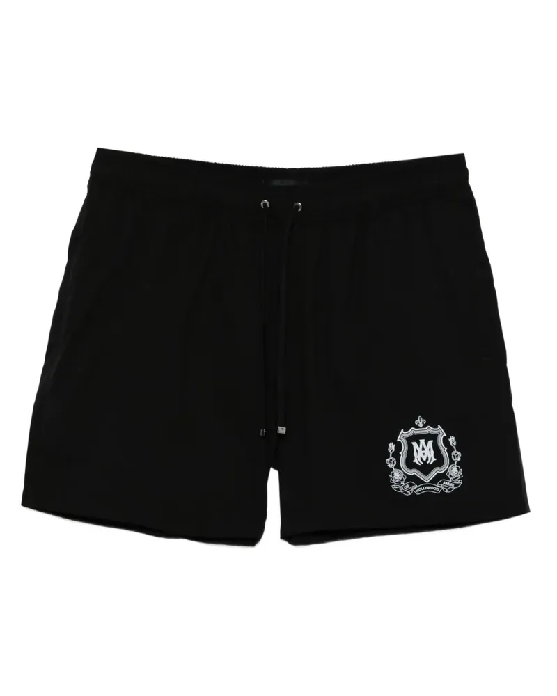 Amiri Badeshorts mit Wappen-Logo - Schwarz Schwarz