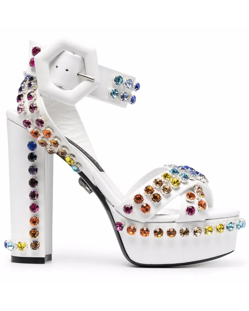 Philipp Plein Sandalen mit Kristallen - Weiß Weiß