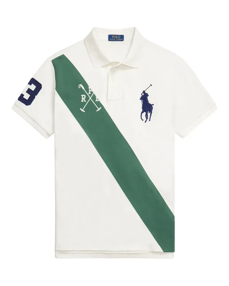 Ralph Lauren Poloshirt mit diagonalen Streifen - Nude Nude