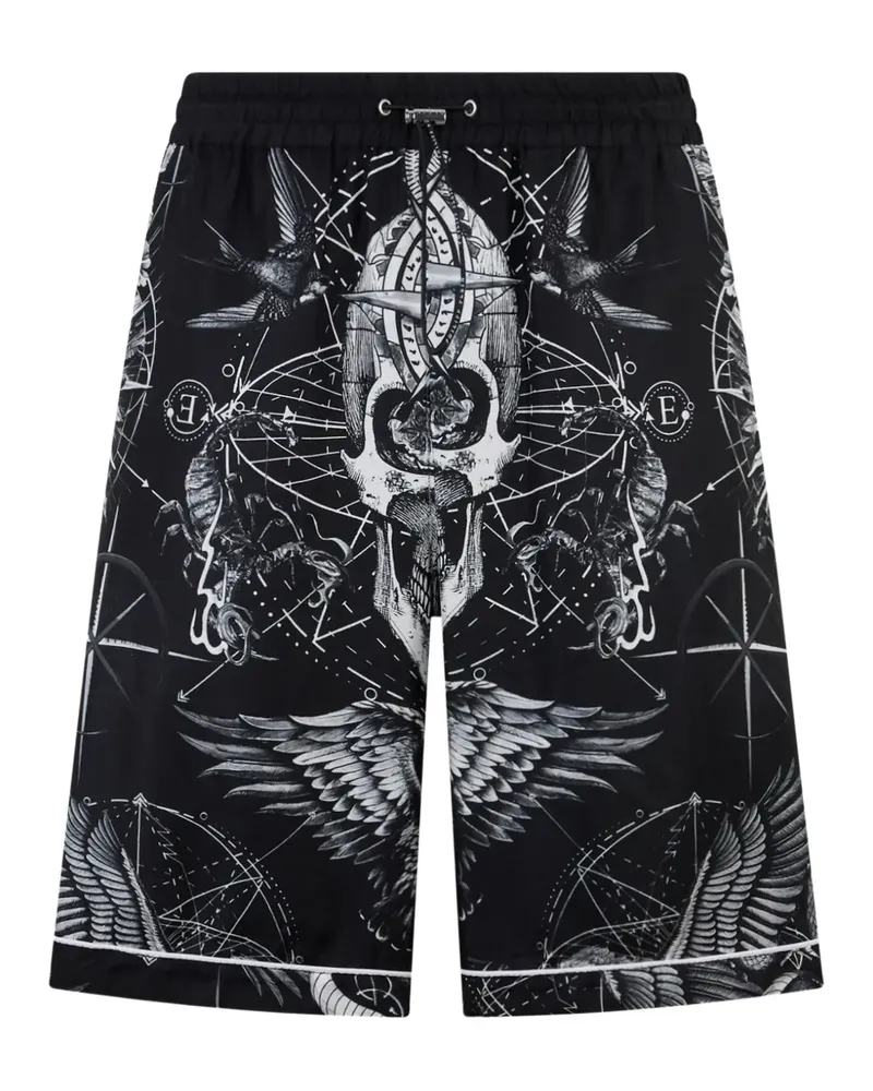 Philipp Plein printed silk shorts - Schwarz Schwarz
