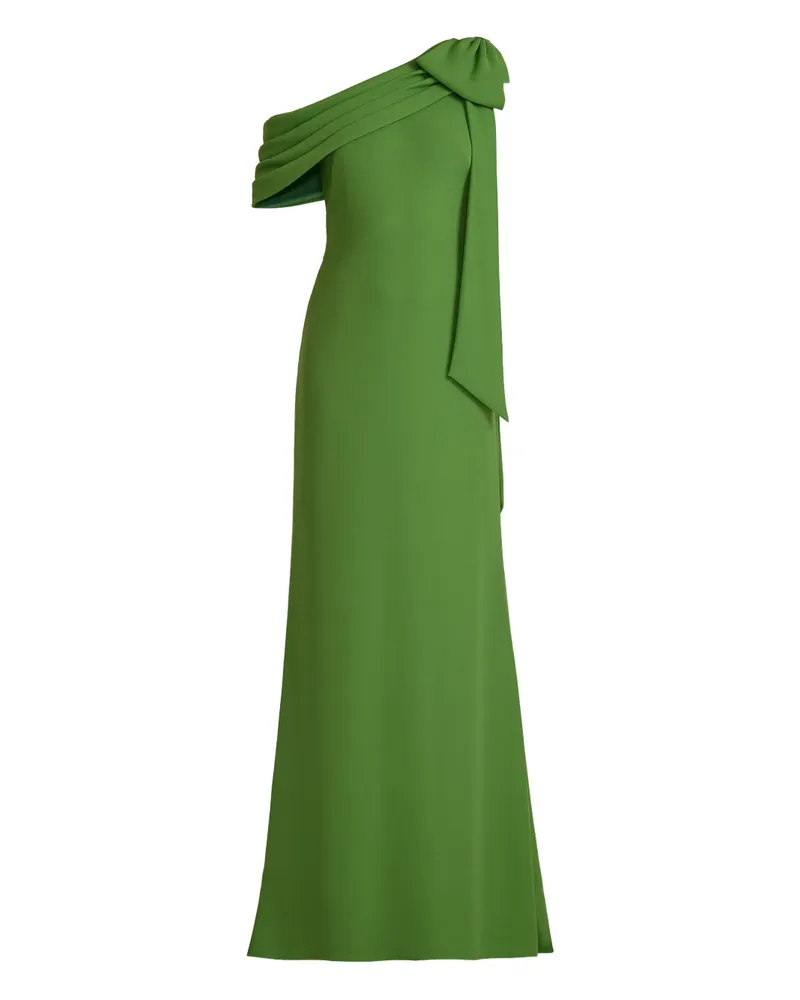 Tadashi Shoji Asymmetrisches Maxikleid mit Schleife - Grün Grün