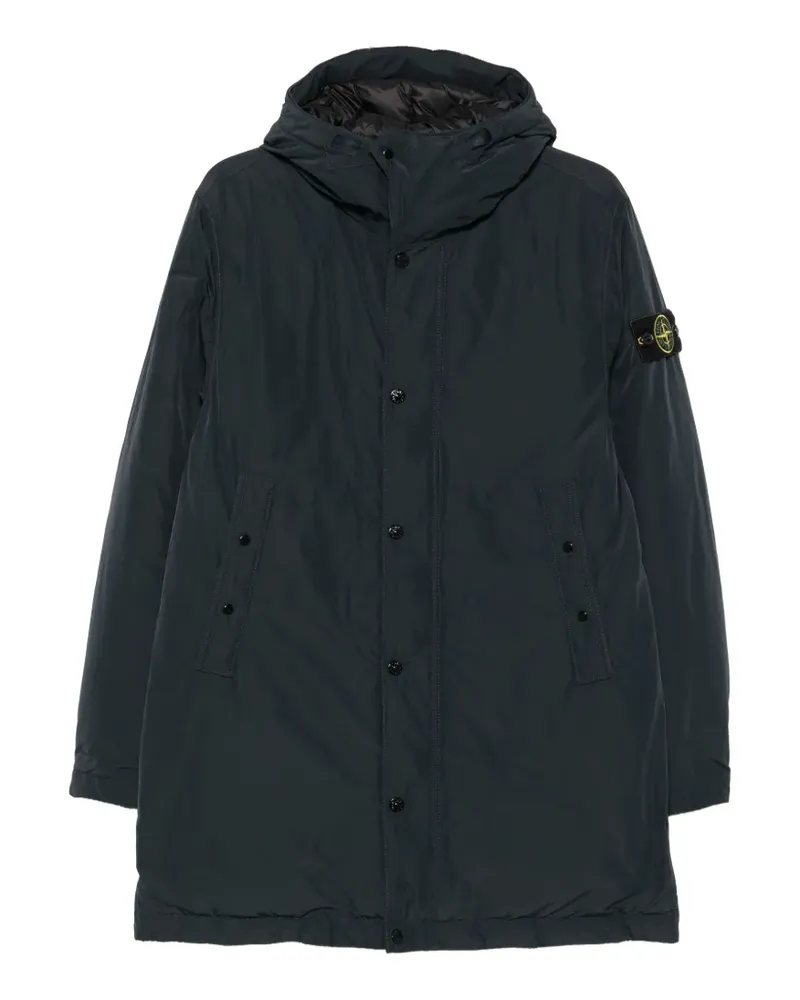 Stone Island Kapuzenjacke mit Logo-Patch - Blau Blau