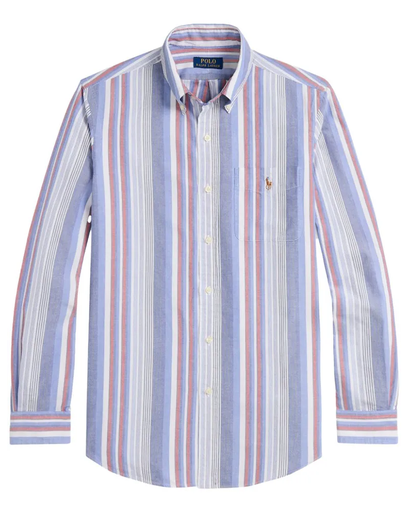 Ralph Lauren Gestreiftes Hemd mit Logo-Stickerei - Blau Blau
