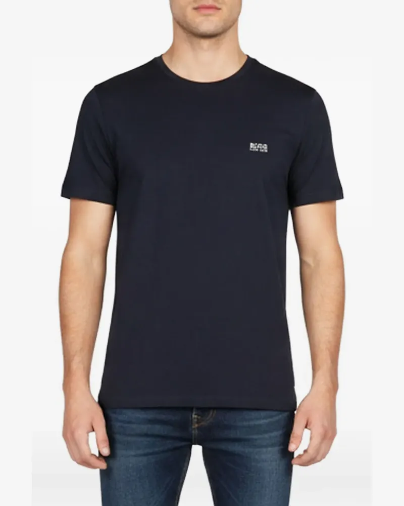 HUGO BOSS T-Shirt mit Logo-Stickerei - Blau Blau