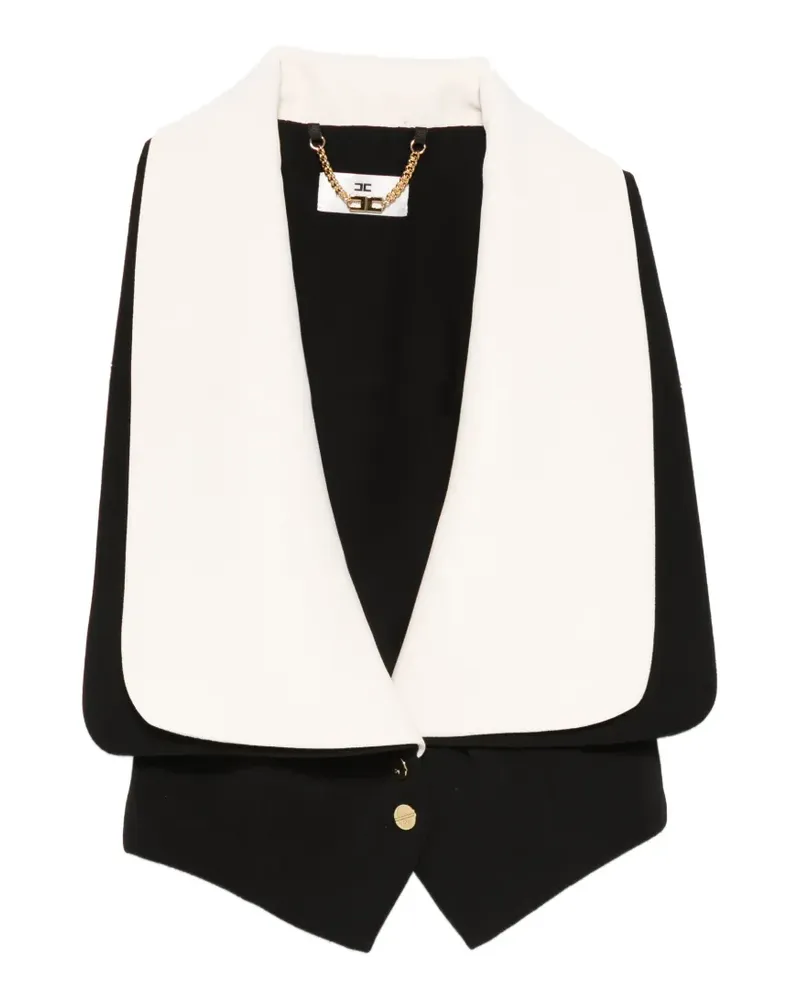 Elisabetta Franchi contrasting-collar waistcoat - Schwarz Schwarz