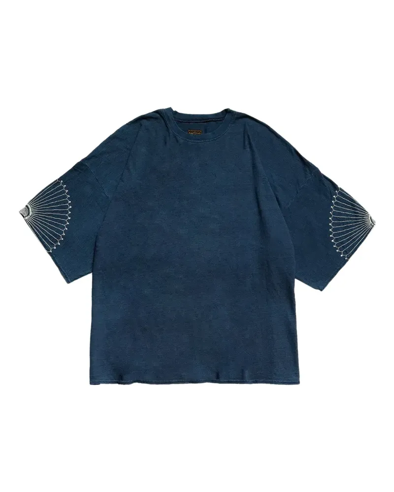 KAPITAL Besticktes Oversized-T-Shirt - Blau Blau