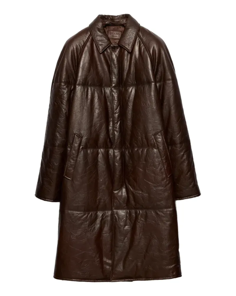 Prada padded nappa-leather coat - Braun Braun