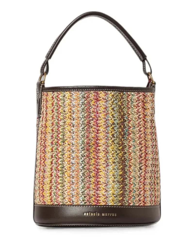Antonio Marras woven leather-trim bucket bag - Nude Nude