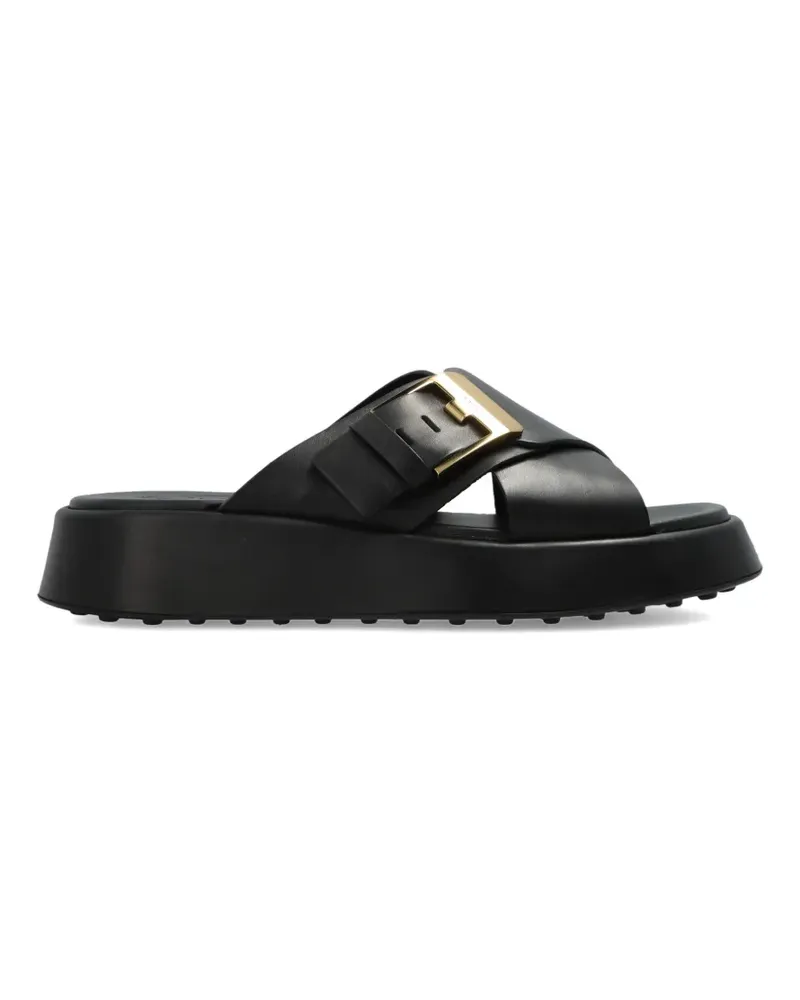 TOD'S Mules mit überkreuzten Riemen - Schwarz Schwarz