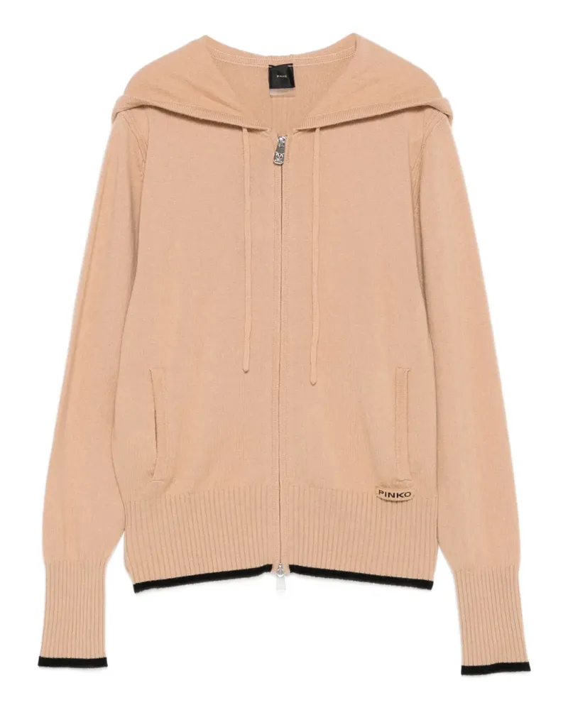 Pinko hooded zip-front cardigan - Nude Nude