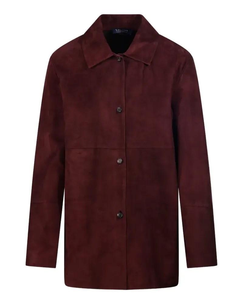 Max Mara Wildledermantel mit Knopfleiste - Rot Rot