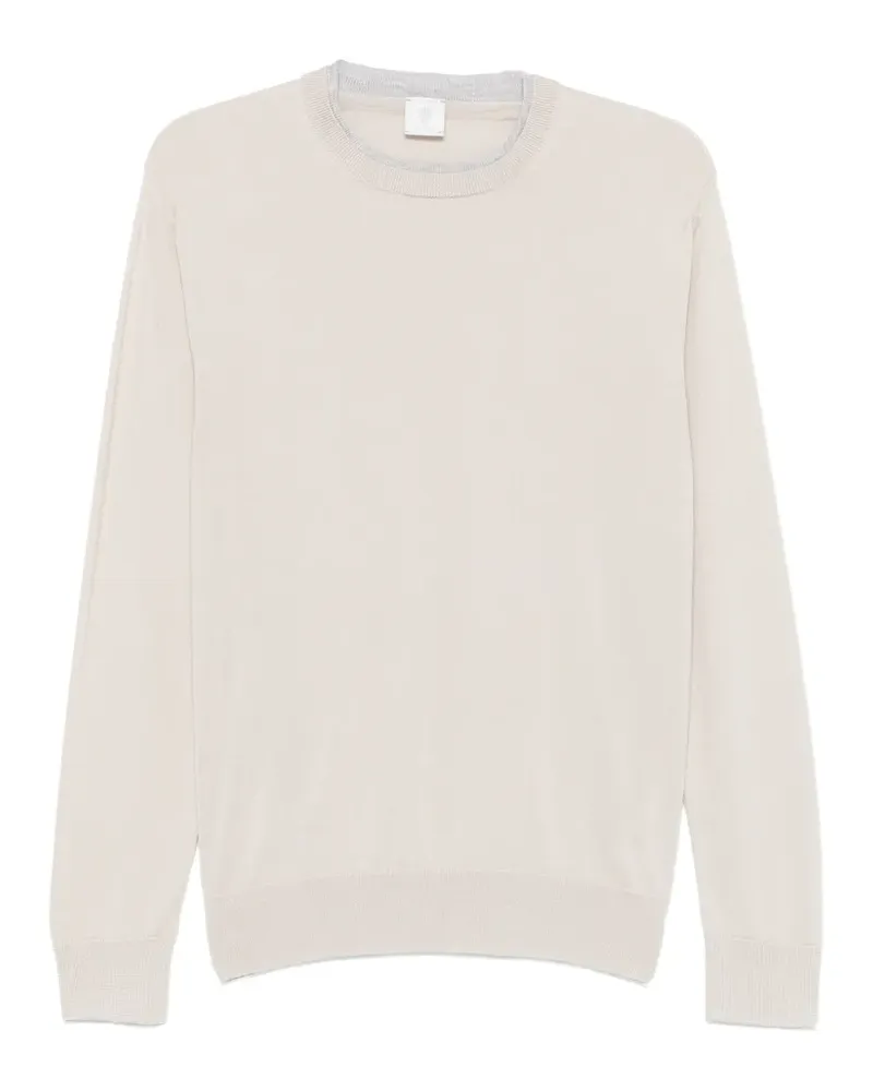 Eleventy layered-neck ribbed-trim sweater - Nude Nude
