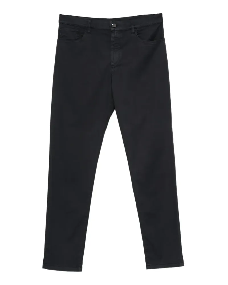 Canali logo-patch trousers - Blau Blau