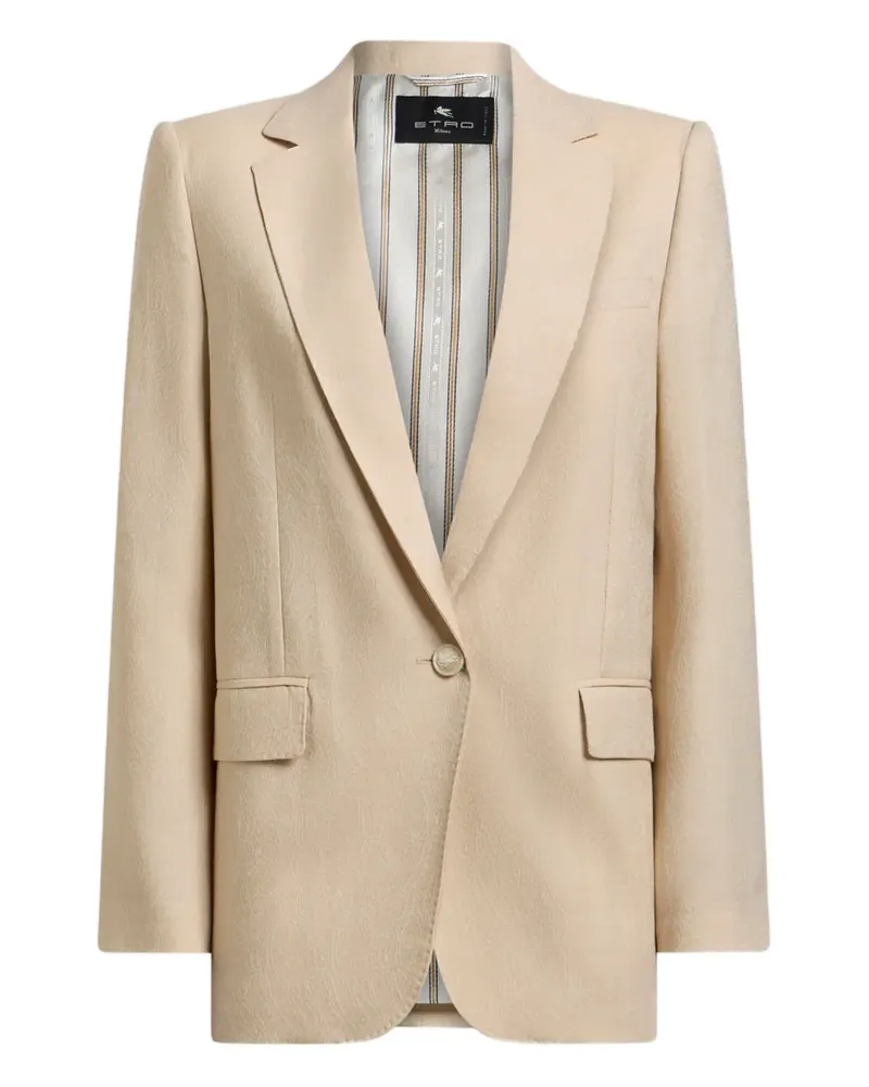 Etro jacquard paisley single-breasted blazer - Nude Nude