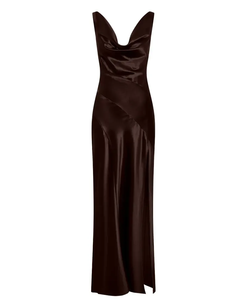 NICHOLAS Alfina cowl-neck slit maxi dress - Braun Braun