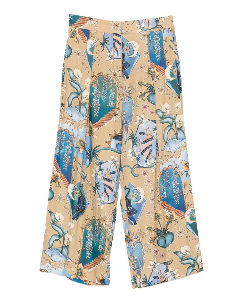 FARM Rio Hose mit Blumenprint - Nude Nude