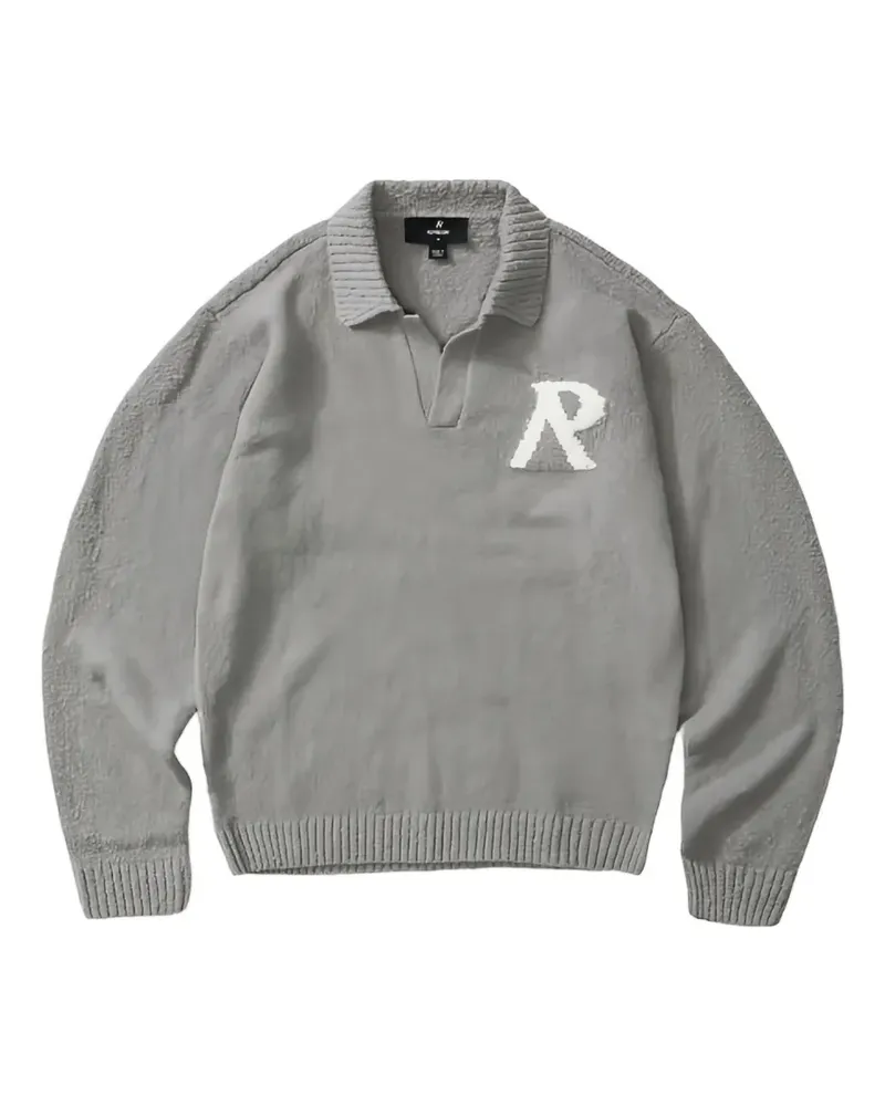 REPRESENT logo-patch polo-collar sweater - Grau Grau