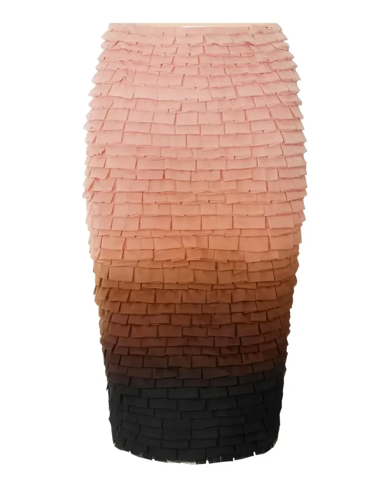 Elisabetta Franchi shaded ruffled midi skirt - Braun Braun