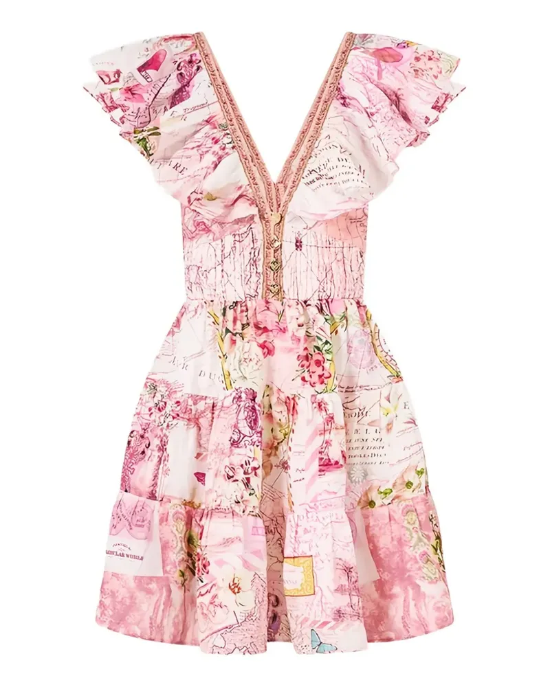 Camilla ruffled floral-print mini dress - Rosa Rosa