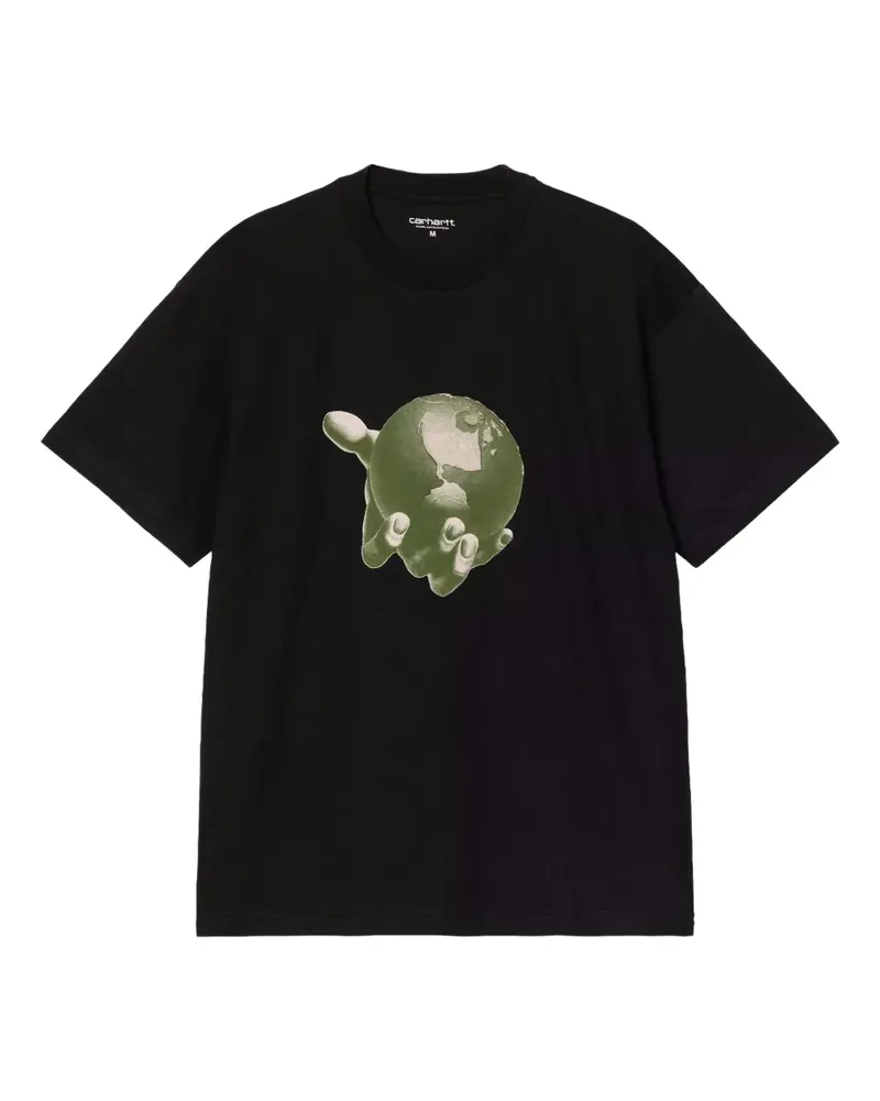 Carhartt WIP T-Shirt mit Globus-Print - Schwarz Schwarz