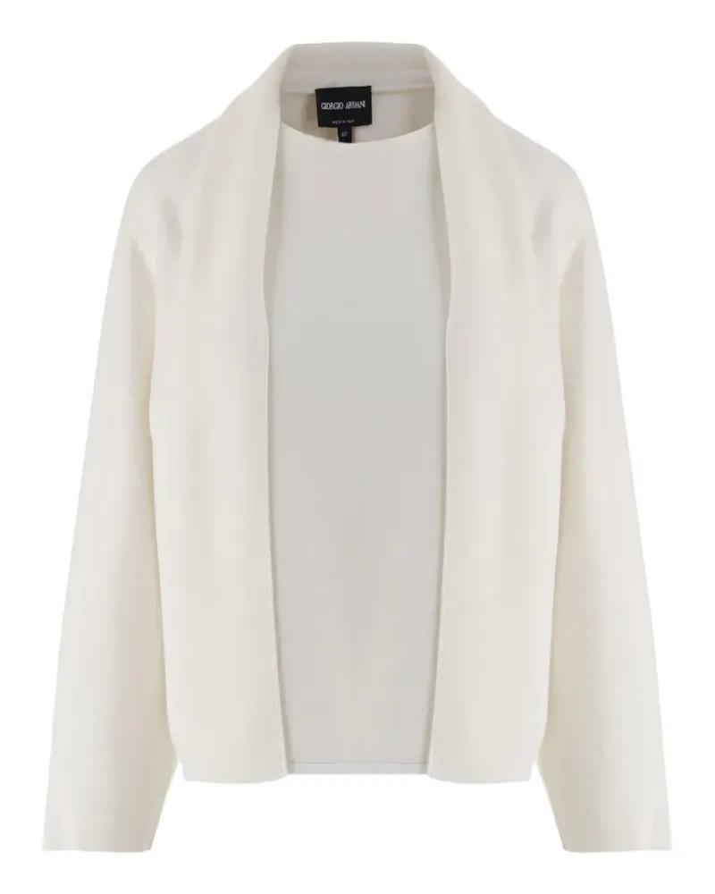 Giorgio Armani shawl-lapel wool sweater - Weiß Weiß