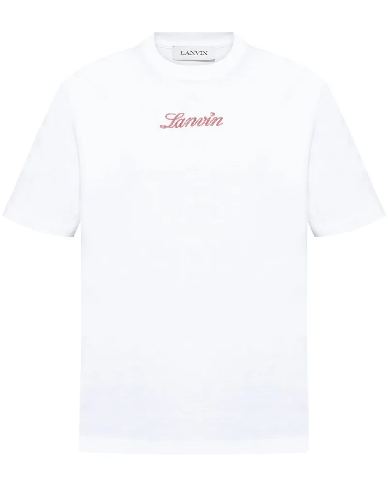 Lanvin T-Shirt mit Logo-Stickerei - Weiß Weiß