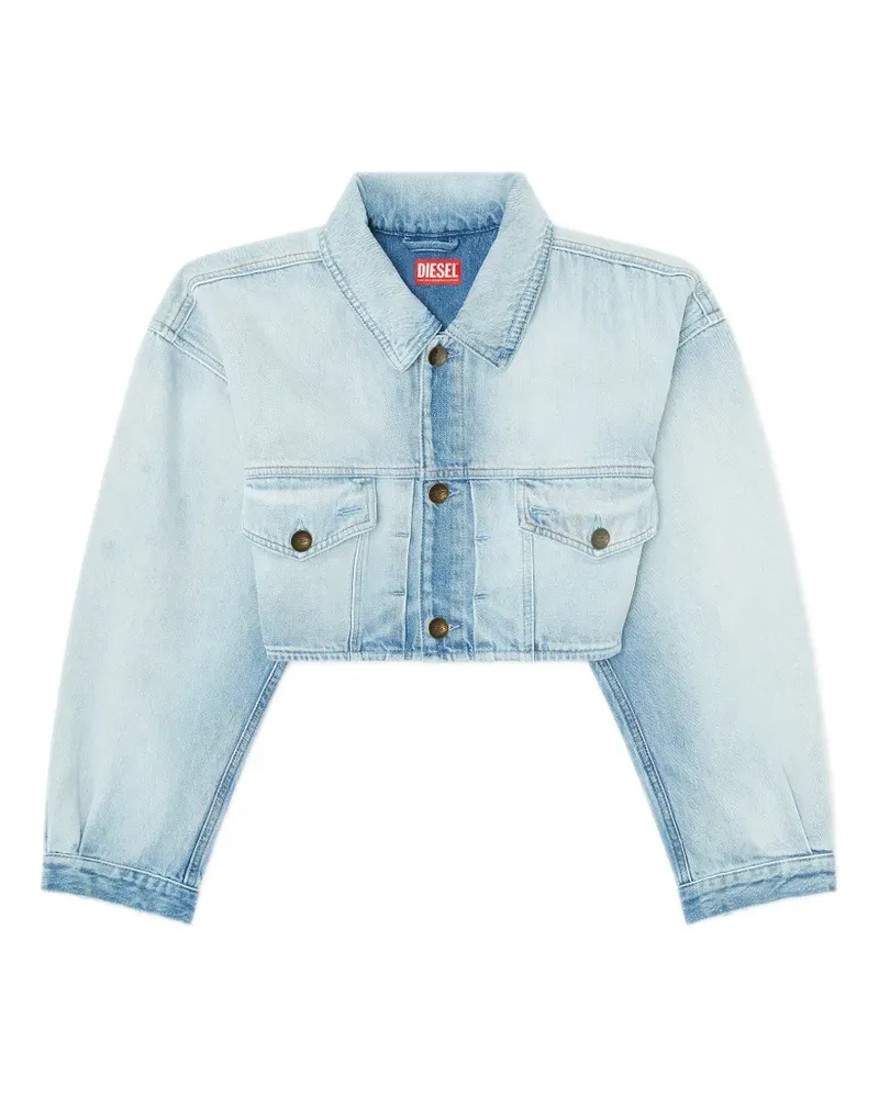 Diesel cropped embroidered jacket - Blau Blau