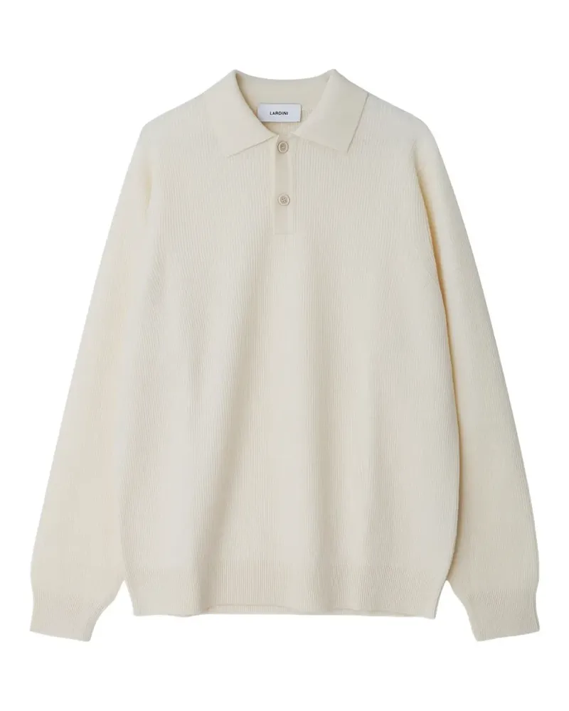 LARDINI ribbed-knit polo sweater - Nude Nude