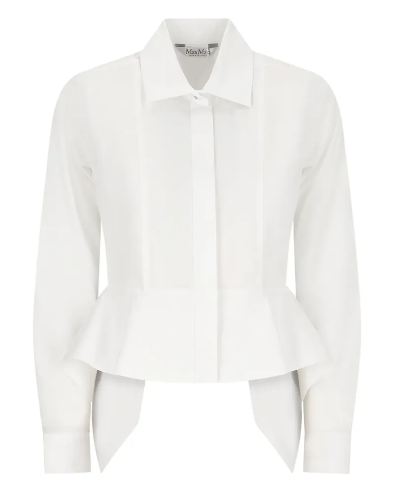 Max Mara Hemd mit Schößchen - Weiß Weiß