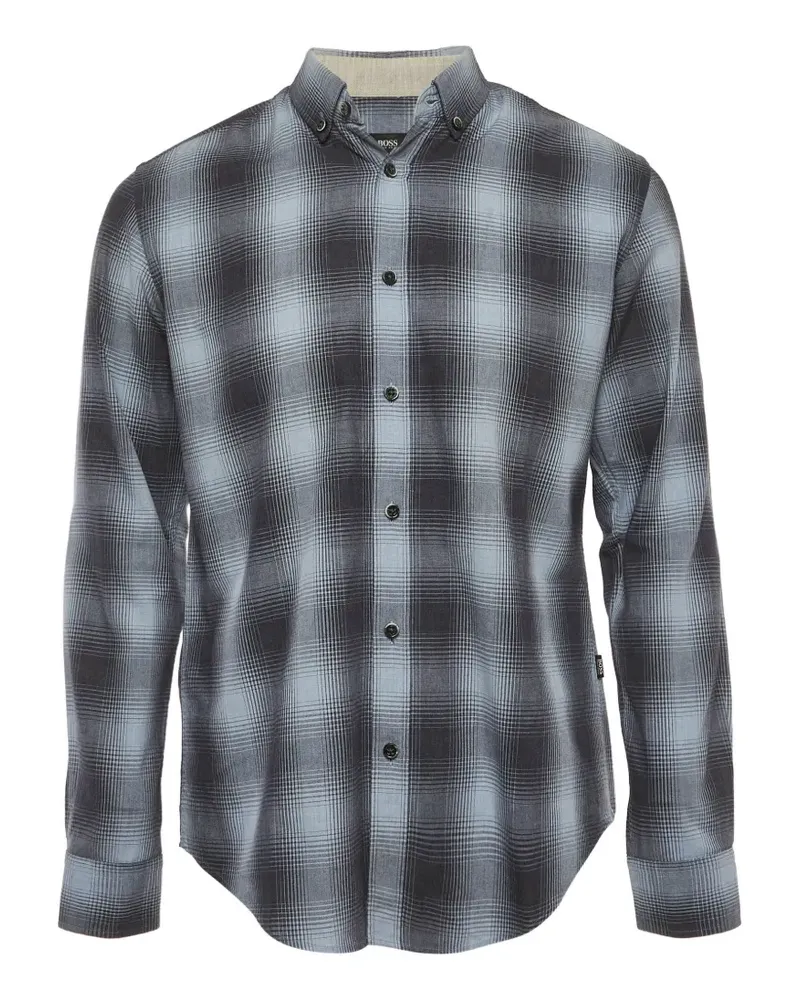 HUGO BOSS Kariertes Hemd mit schmalem Schnitt - Blau Blau
