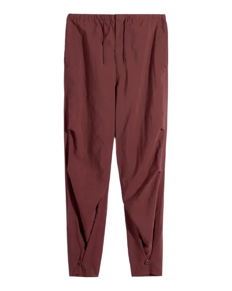 Christophe Lemaire Stitched Pleats Parachute Hose - Rot Rot