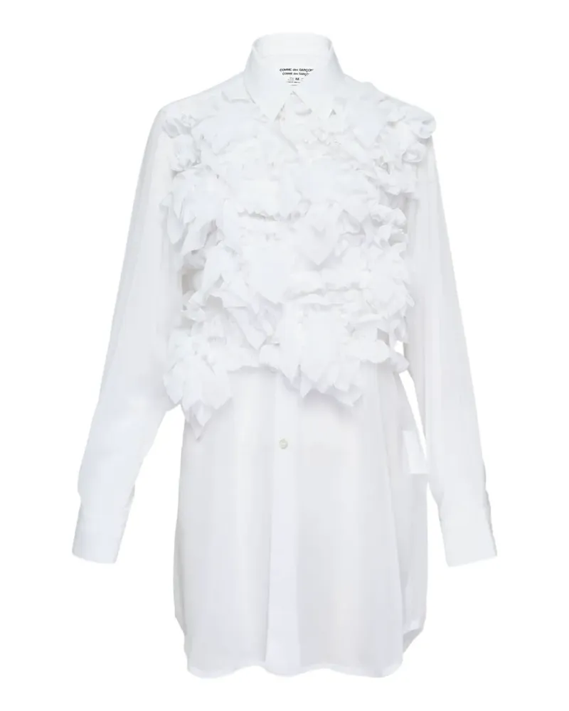 Comme des Garçons Gerüschte Georgette-Bluse - Weiß Weiß
