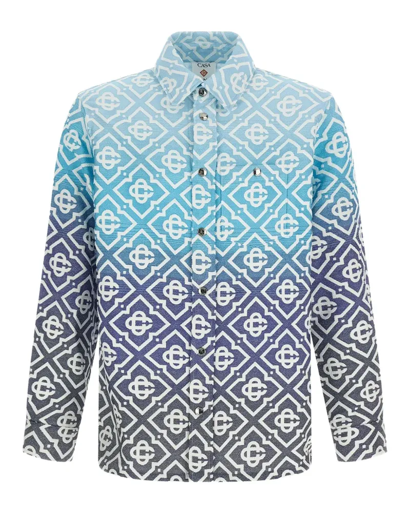 Casablanca Paris Shacket Monogram Gradient Hemdjacke - Blau Blau