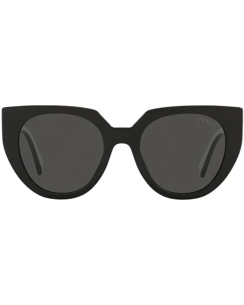 Prada Cat-Eye-Sonnenbrille mit Logo - Schwarz Schwarz