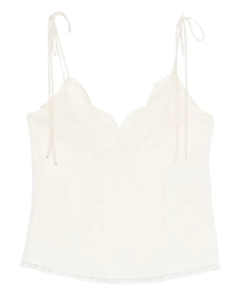 Valentino Garavani lace-trim top - Nude Nude