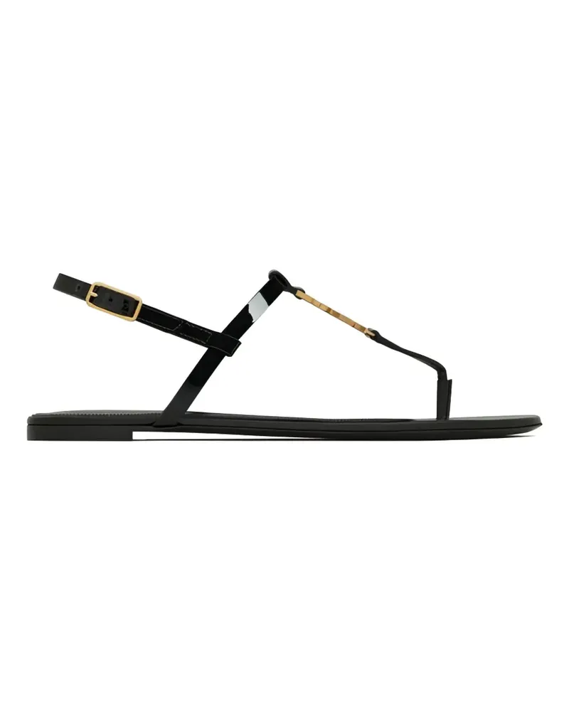 Saint Laurent Sandalen mit Logo-Riemen - Schwarz Schwarz