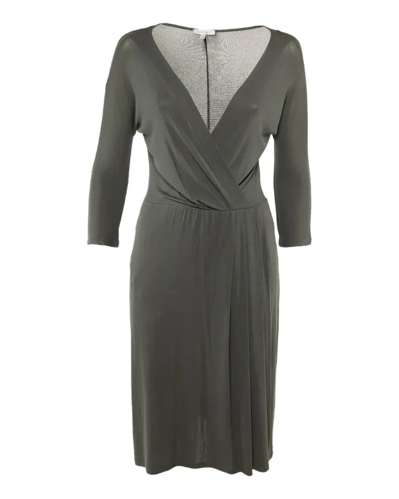 Max Mara Gewickeltes Midikleid aus Jersey - Grau Grau